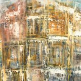 " Effacement " - Huile sur toile technique mixte sable et inclusions - 116 x 81 cm